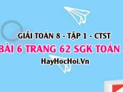 Giải bài 6 trang 62 Toán 8 Tập 1 SGK Chân trời sáng tạo